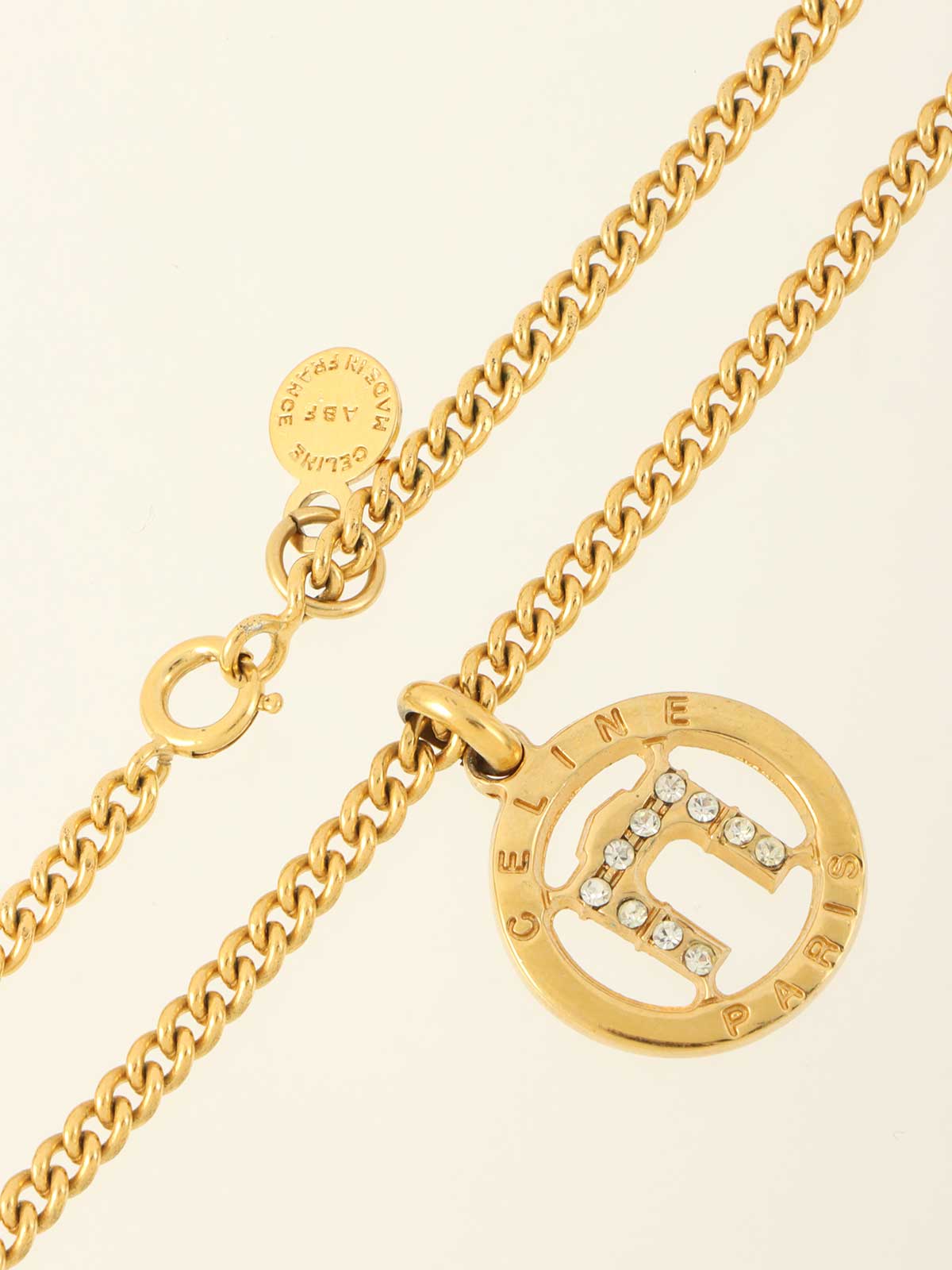 Rhinestone Triomphe Arch Necklace in Gold