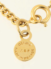 Rhinestone Triomphe Arch Necklace in Gold