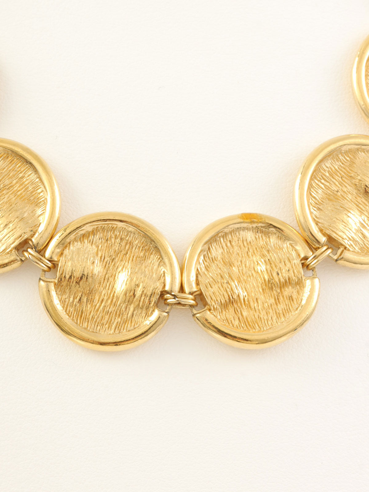 Round Emblem Logo Plate Necklace Gold/Black