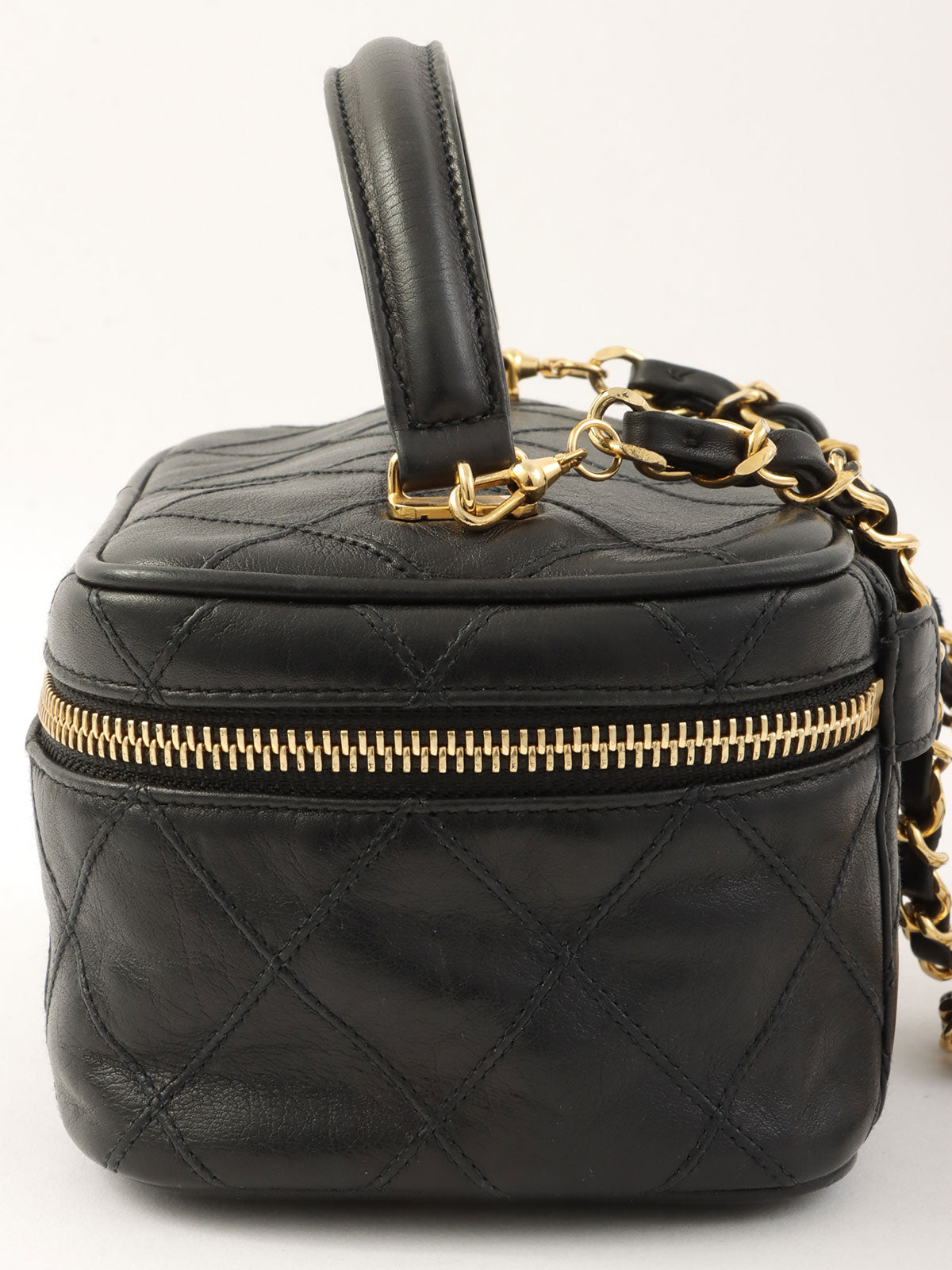 1985~1990年頃製 ビコローレステッチCCマークチャーム2wayバニティバッグ ブラック