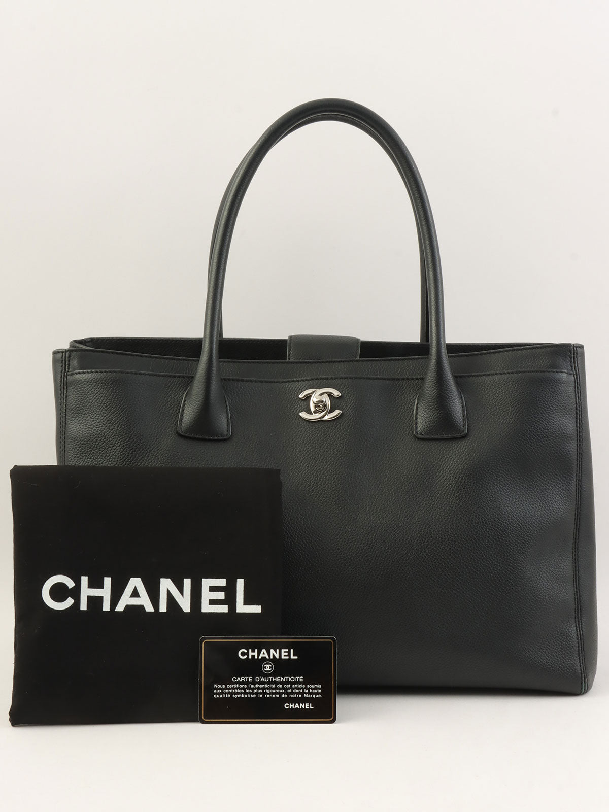 2013年頃製 キャビアスキンCCターンロックトートバッグ ブラック