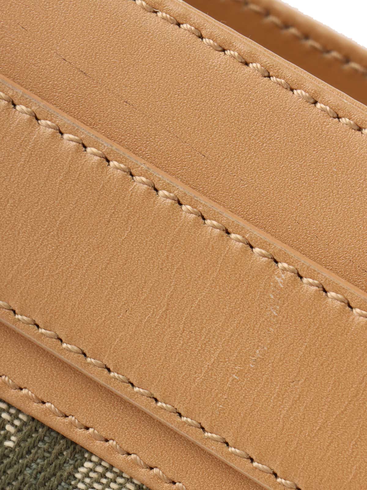 トロッターパターンハンドバッグ カーキ/ベージュ