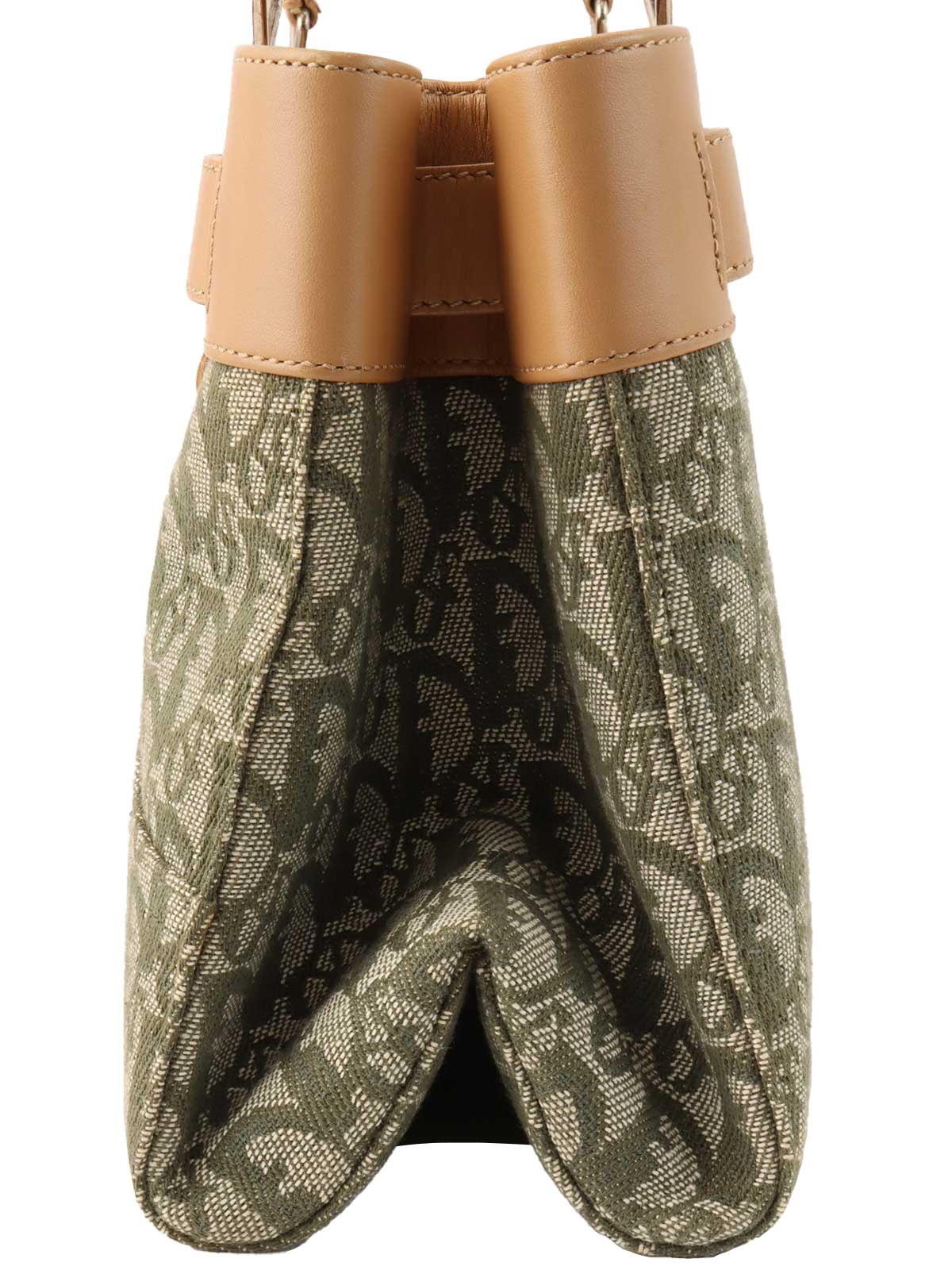 トロッターパターンハンドバッグ カーキ/ベージュ