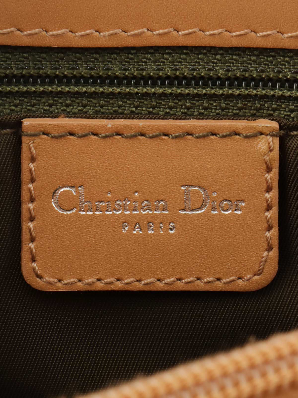 トロッターパターンハンドバッグ カーキ/ベージュ