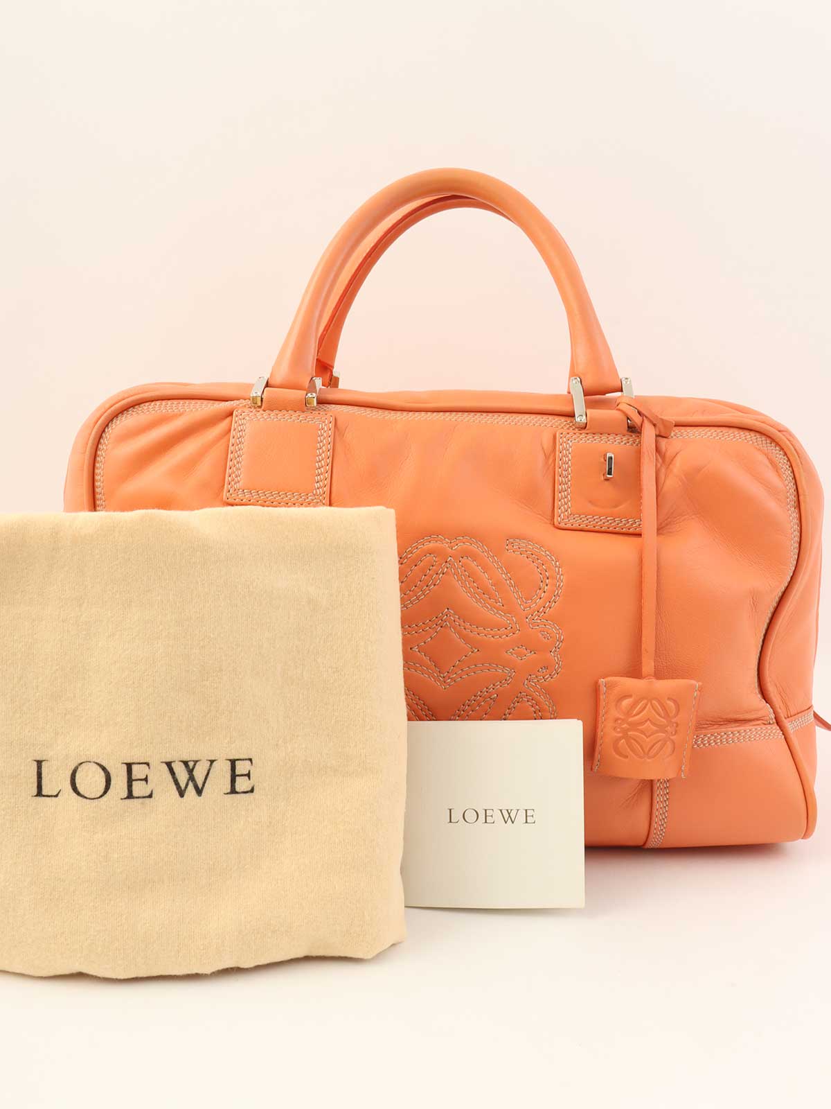 ナッパレザーアナグラムアマソナハンドバッグ　オレンジ