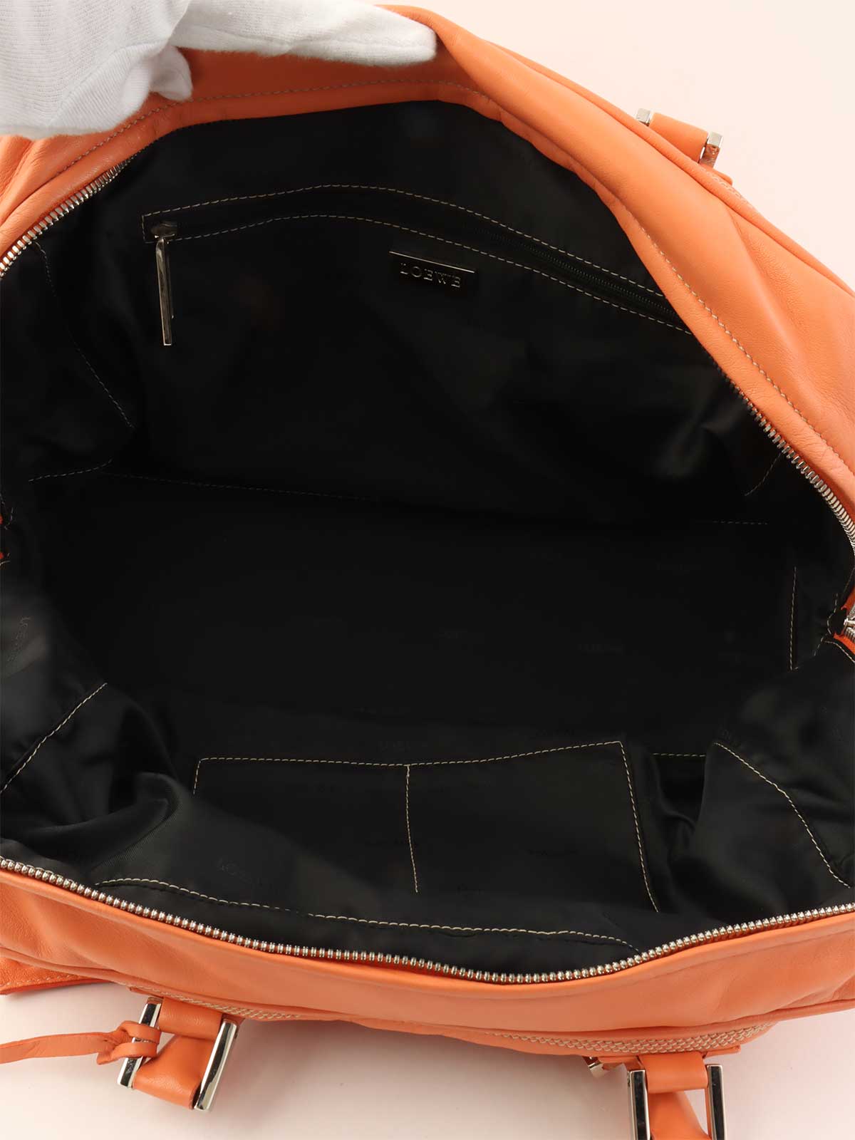 ナッパレザーアナグラムアマソナハンドバッグ オレンジ