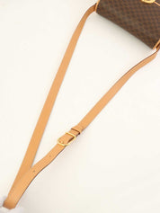 マカダムパターンロゴプレートショルダーバッグ ブラウン