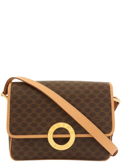 マカダムパターンロゴプレートショルダーバッグ ブラウン