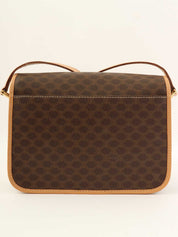 マカダムパターンロゴプレートショルダーバッグ ブラウン