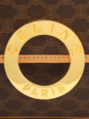 マカダムパターンロゴプレートショルダーバッグ ブラウン