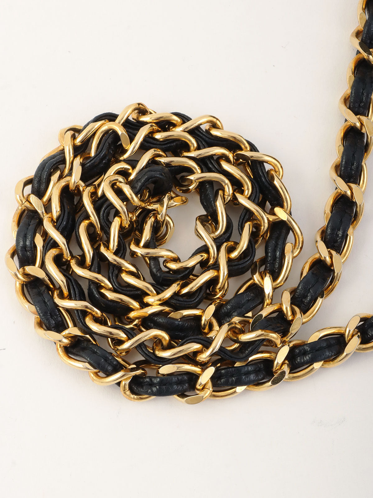 Circa 1990 CC Mark Stitch Tassel Chain Shoulder Bag Black