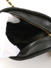 Circa 1990 CC Mark Stitch Tassel Chain Shoulder Bag Black