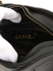 Circa 1990 CC Mark Stitch Tassel Chain Shoulder Bag Black