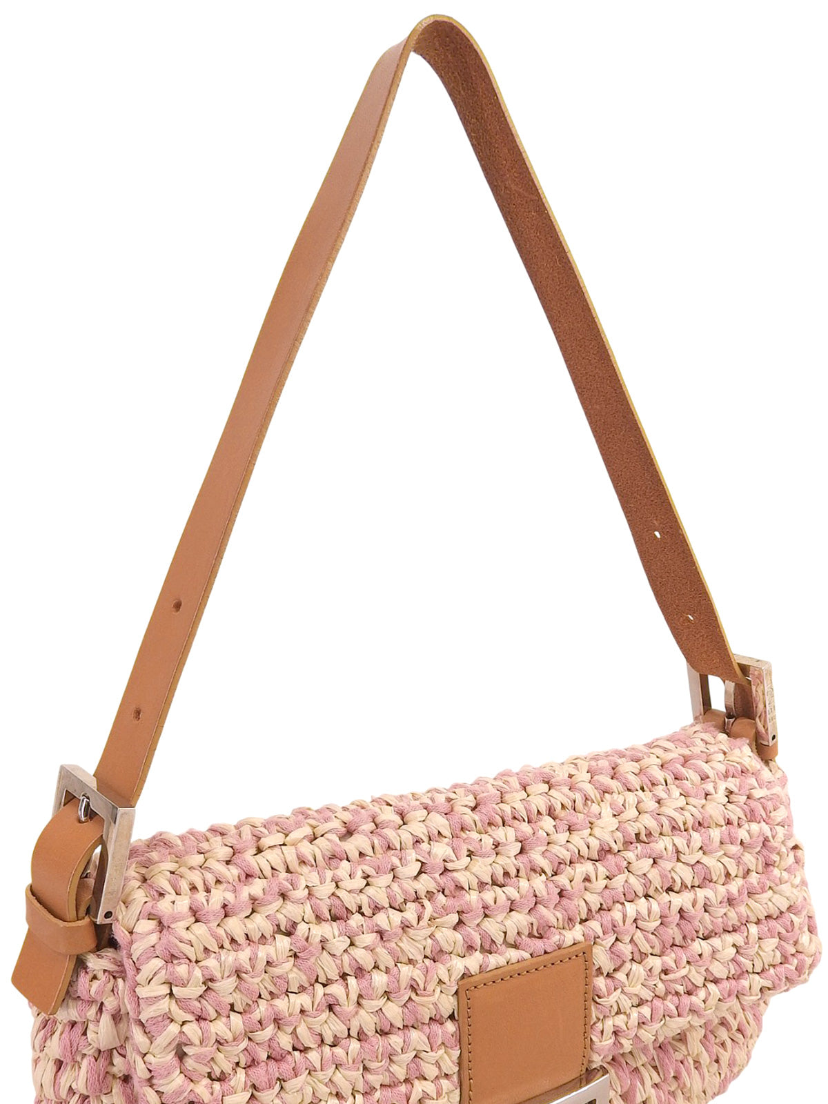 ラフィアマンマバケット ピンク/アイボリー