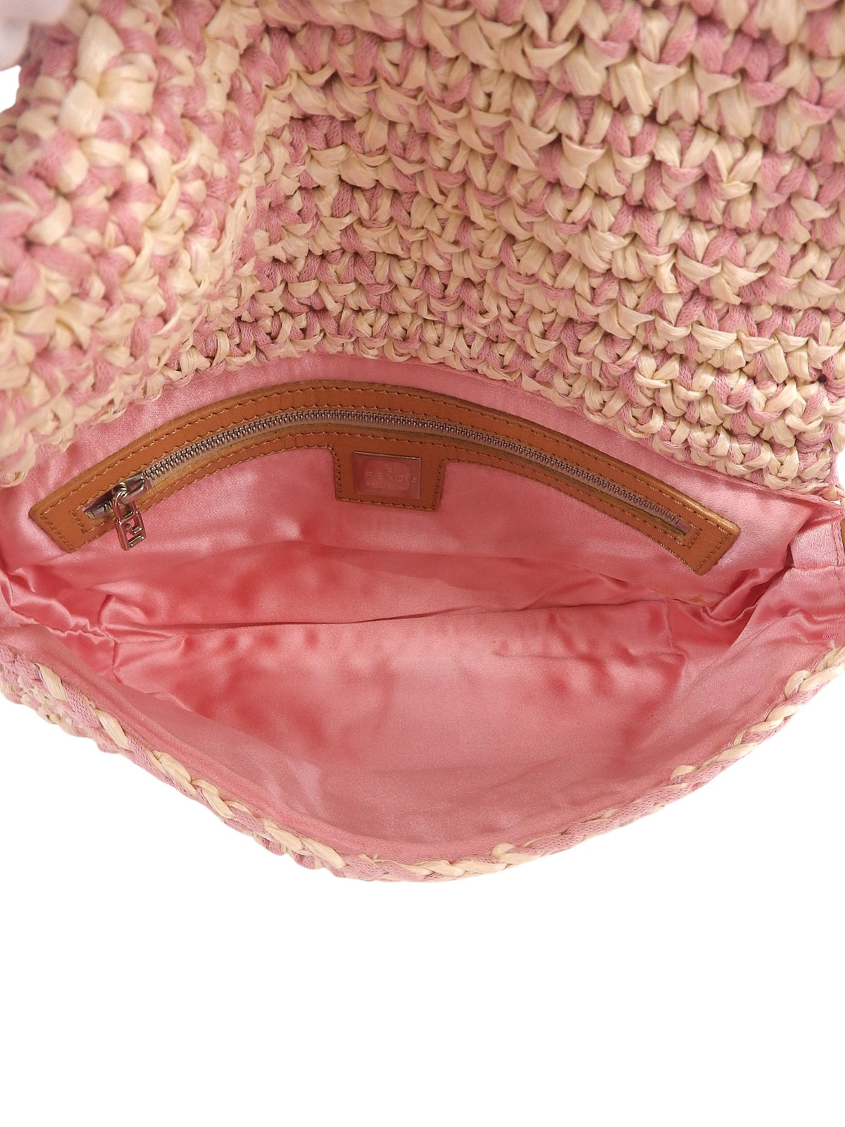 ラフィアマンマバケット ピンク/アイボリー