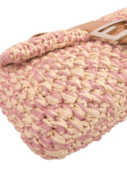 ラフィアマンマバケット ピンク/アイボリー