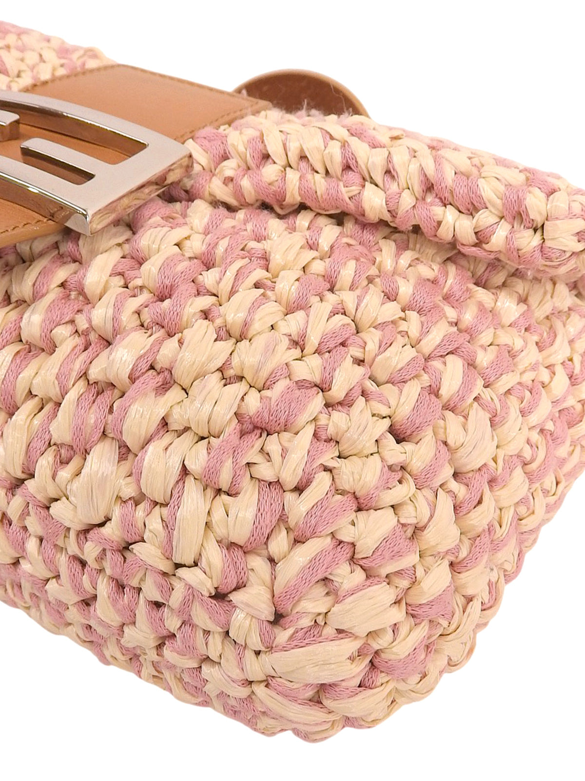 ラフィアマンマバケット ピンク/アイボリー