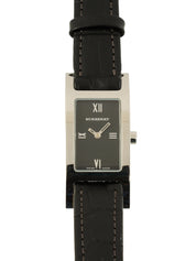 レクタンギュラーロゴフェイスウォッチ ブラック/シルバー