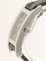 レクタンギュラーロゴフェイスウォッチ ブラック/シルバー