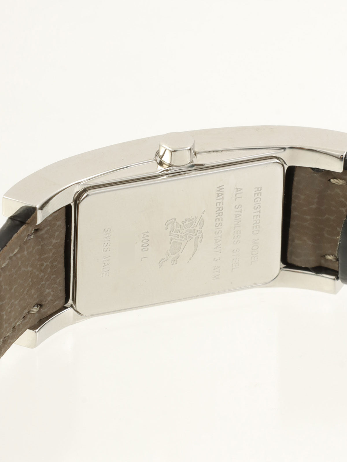 レクタンギュラーロゴフェイスウォッチ ブラック/シルバー