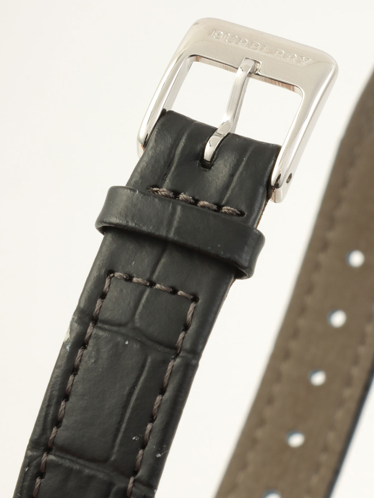 レクタンギュラーロゴフェイスウォッチ ブラック/シルバー