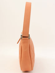 2008 Caviar Skin CC Mark Stitch One-Shoulder Bag in Coral Pink
