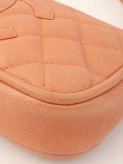 2008 Caviar Skin CC Mark Stitch One-Shoulder Bag in Coral Pink