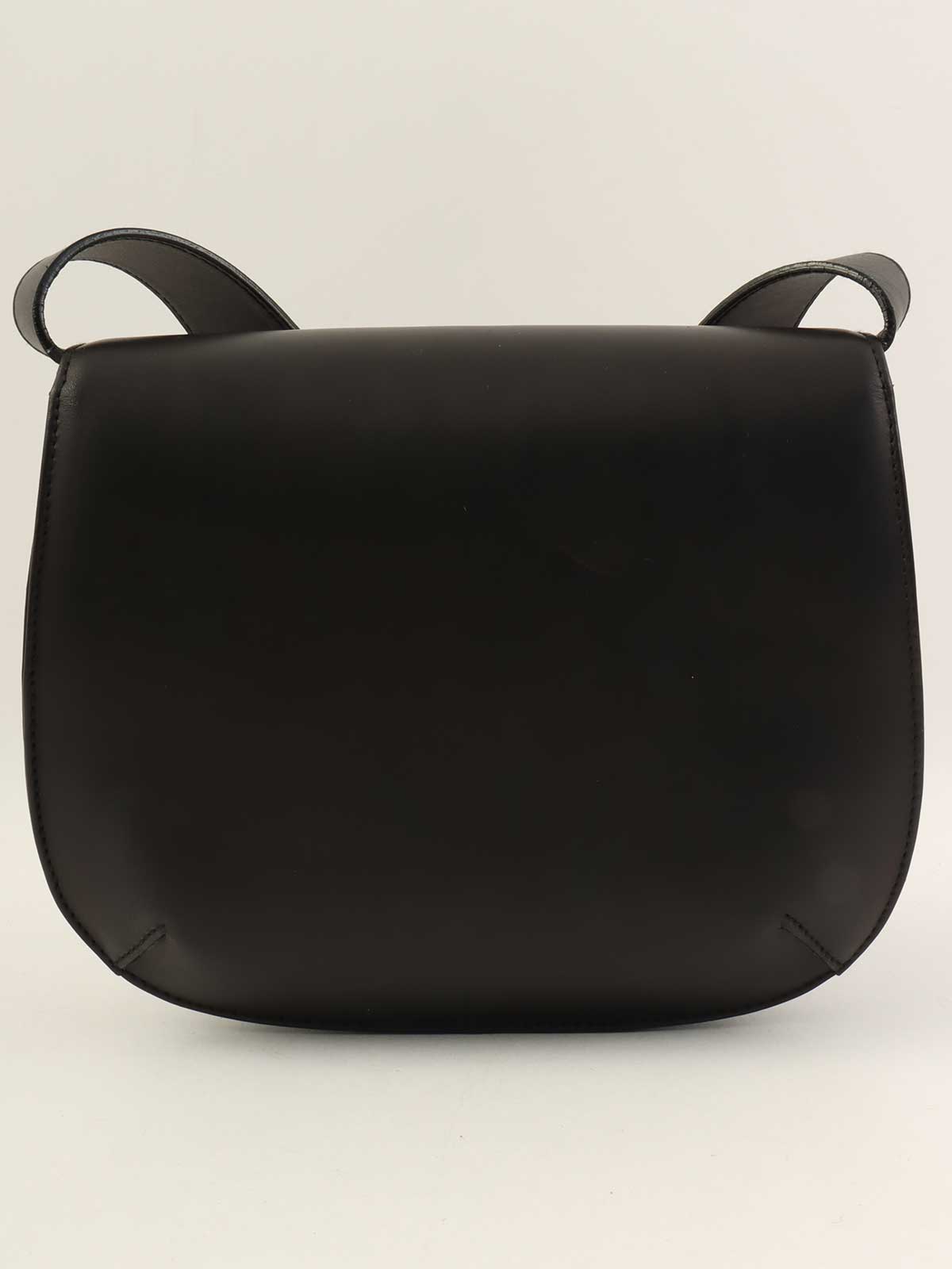 ロゴウッドクラスプワンショルダーバッグ　ブラック