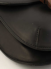 ロゴウッドクラスプワンショルダーバッグ　ブラック