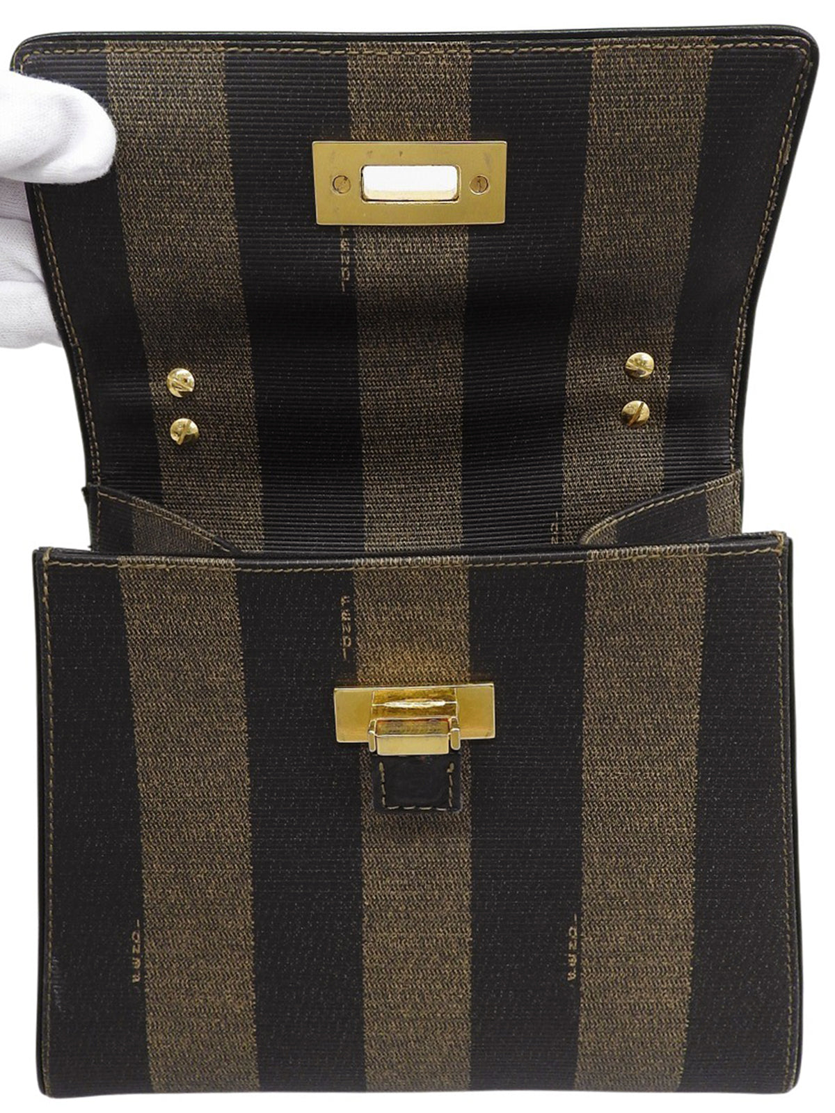 ペカンパターン2wayバッグ ブラウン/ブラック