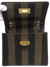 ペカンパターン2wayバッグ ブラウン/ブラック