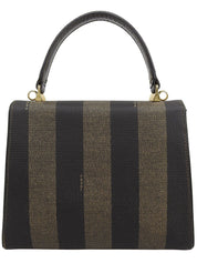 ペカンパターン2wayバッグ　ブラウン/ブラック