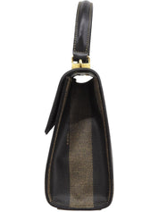 ペカンパターン2wayバッグ　ブラウン/ブラック