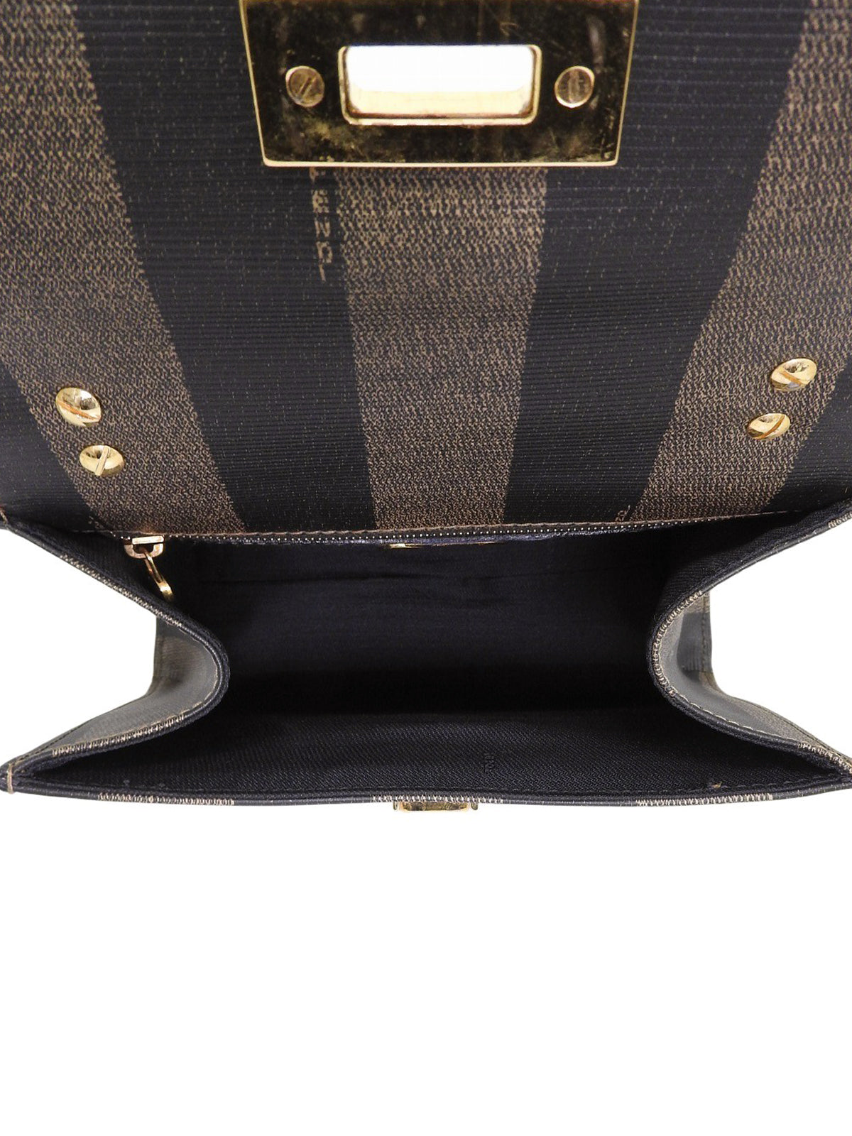 ペカンパターン2wayバッグ　ブラウン/ブラック