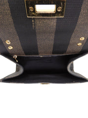 ペカンパターン2wayバッグ　ブラウン/ブラック