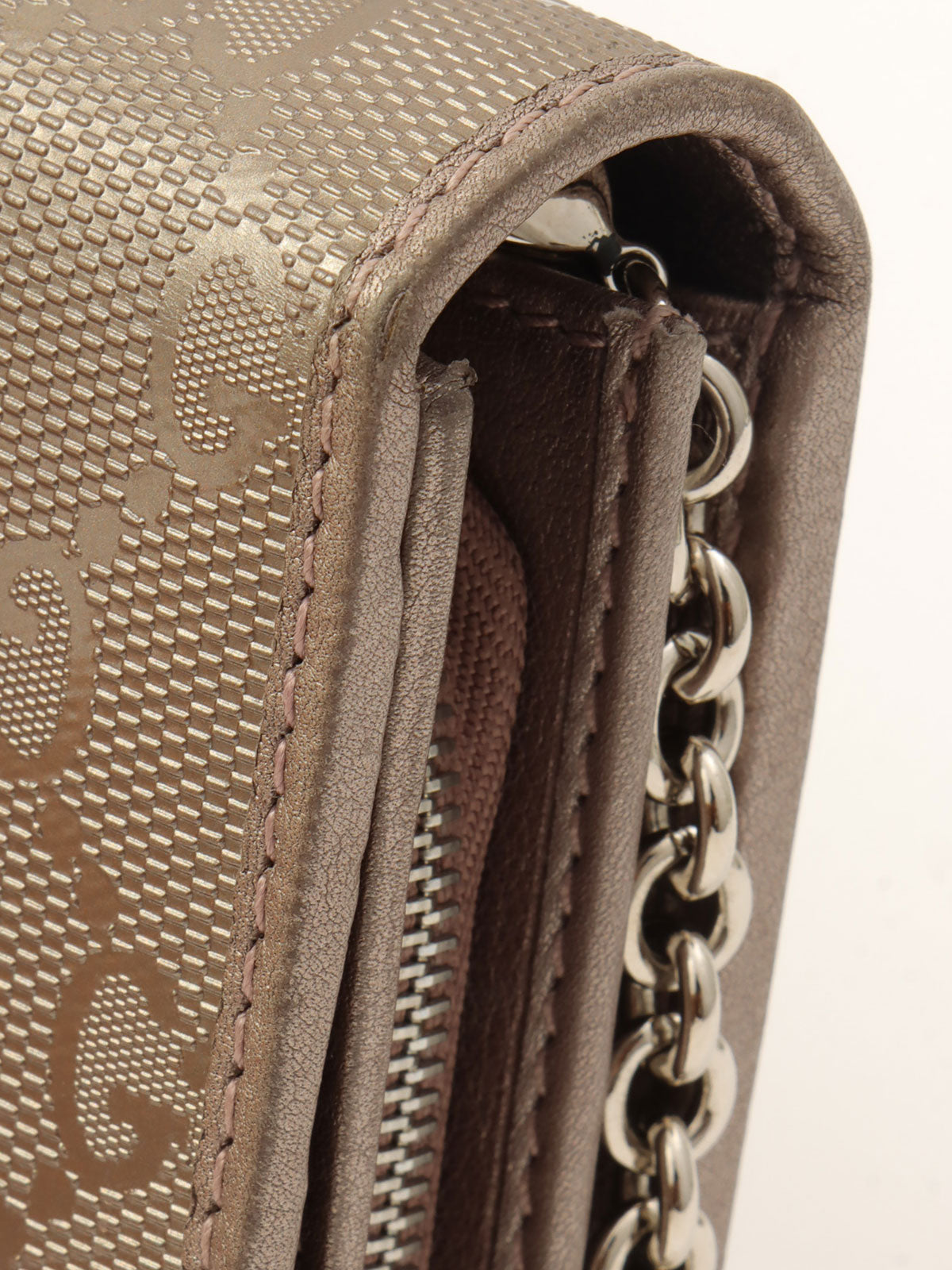 GGインプリメチェーンウォレットショルダー シルバー