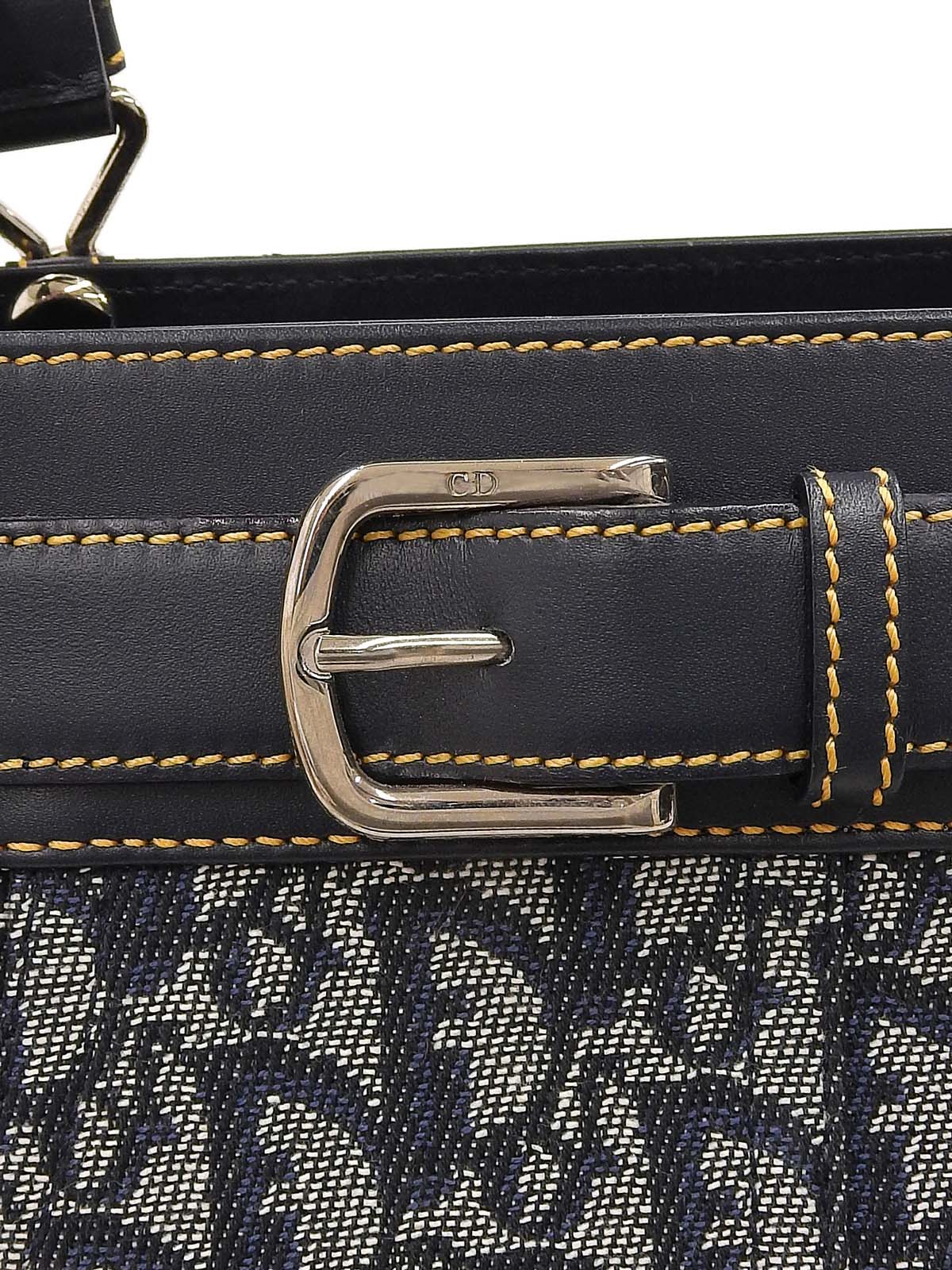 トロッターパターンハンドバッグ ネイビー