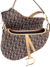 トロッターパターンサドルバッグ ブラウン/ベージュ