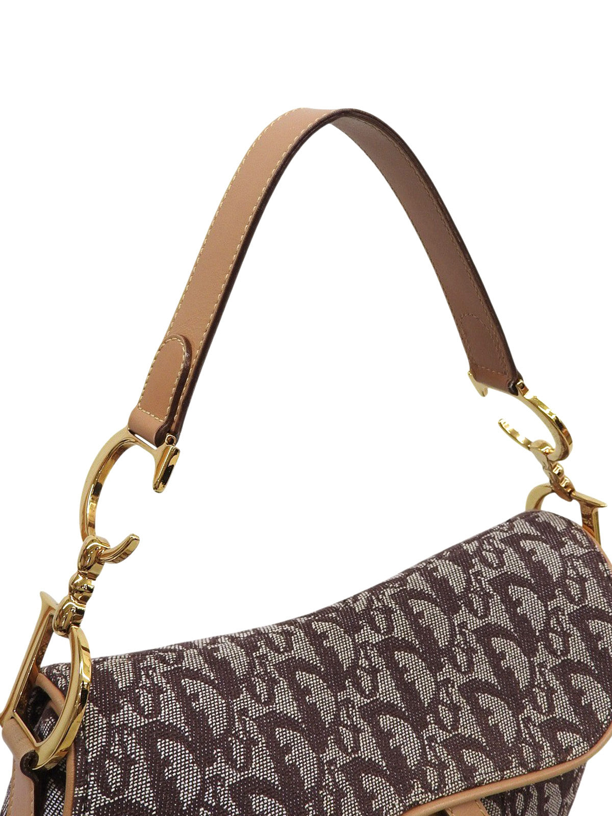 トロッターパターンサドルバッグ ブラウン/ベージュ