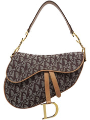 トロッターパターンサドルバッグ ブラウン/ベージュ