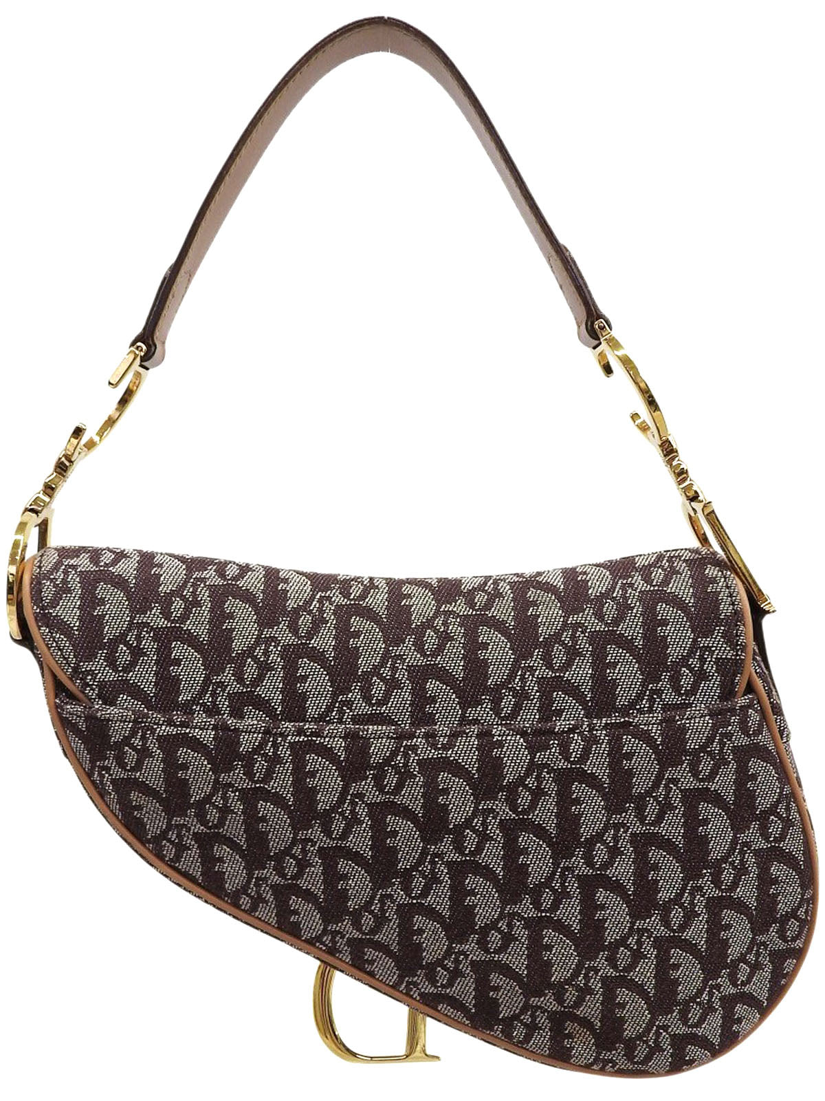 トロッターパターンサドルバッグ ブラウン/ベージュ