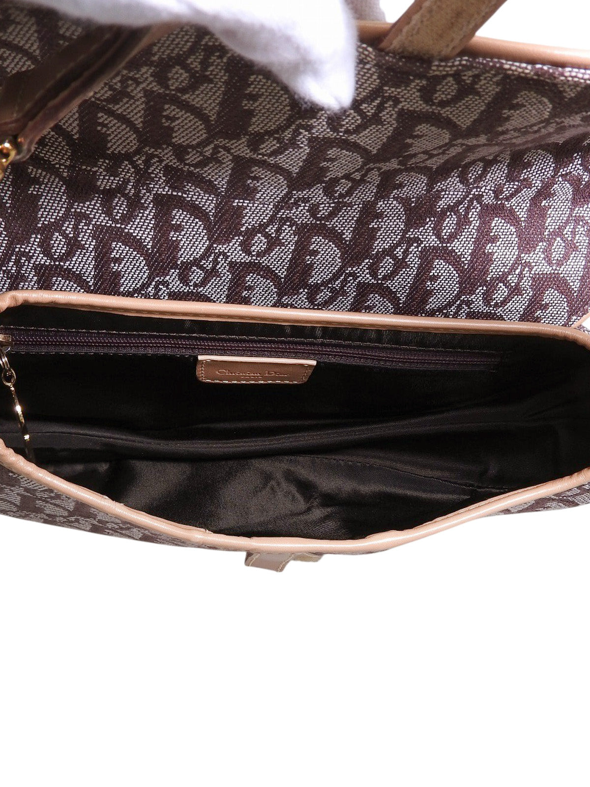 トロッターパターンサドルバッグ ブラウン/ベージュ