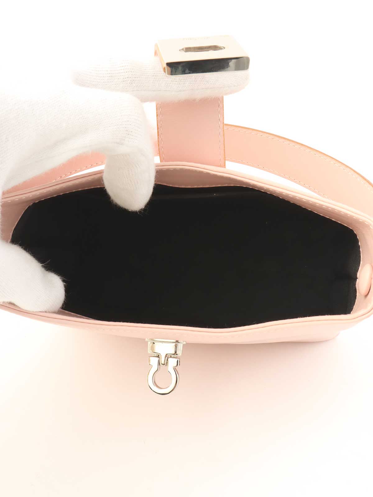 ガンチーニプレートミニハンドバッグ ピンク