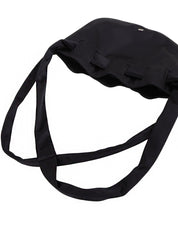 サテンロゴプレートショルダーバッグ ブラック