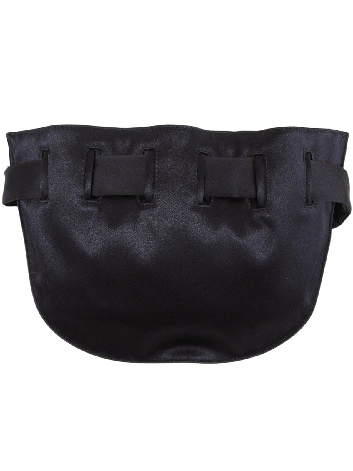 サテンロゴプレートショルダーバッグ　ブラック