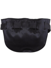 サテンロゴプレートショルダーバッグ ブラック