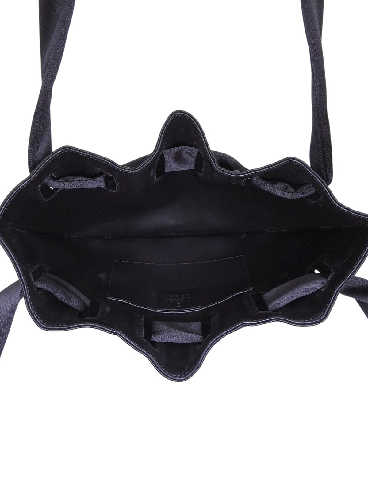 サテンロゴプレートショルダーバッグ ブラック