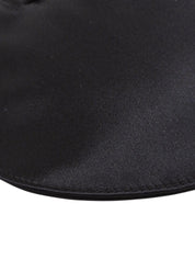 サテンロゴプレートショルダーバッグ ブラック