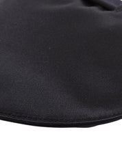 サテンロゴプレートショルダーバッグ　ブラック