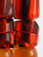 ナイロンロゴ刺繍カラーストーンハンドルバッグ ブルー/マルチ